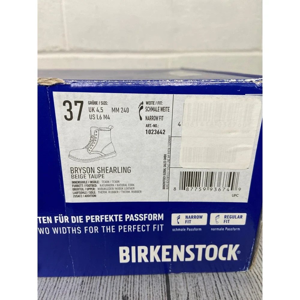Birkenstock Bryson Shearling Boots Beige Taupe‎ US L6 M4 EU37 Narrow Fit